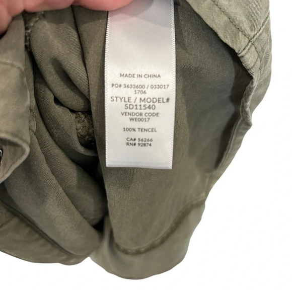 Splendid Women’s Wilder Tencel Sleeveless Button Down Dress Olive Green Size XS - Picture 8 of 9